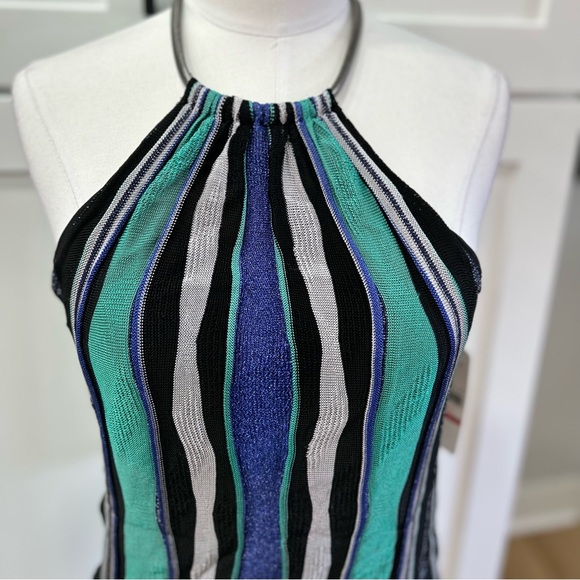 NWT Laundry by Shelli Segal Metallic Thread Halter Dress - Picture 8 of 11